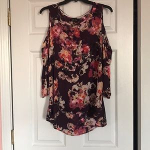 Cold shoulder floral blouse